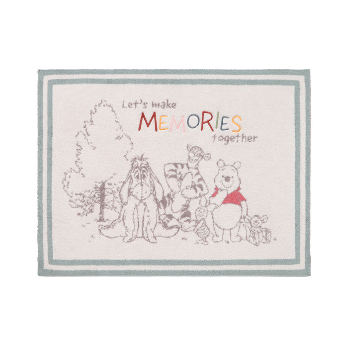 Winnie the Pooh & Friends stroller blanket in Almond Multi, laid flat