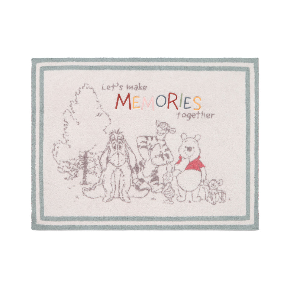 Winnie the Pooh & Friends stroller blanket in Almond Multi, laid flat