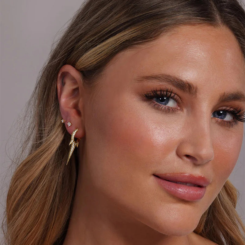 MELINDA MARIA | Gabriella Pavè Triple Spike Earrings