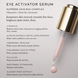 Westman Atelier Eye Activator Serum key ingredients including Suprême Skin Bio-Complex, vitamin K1 and alfalfa extract