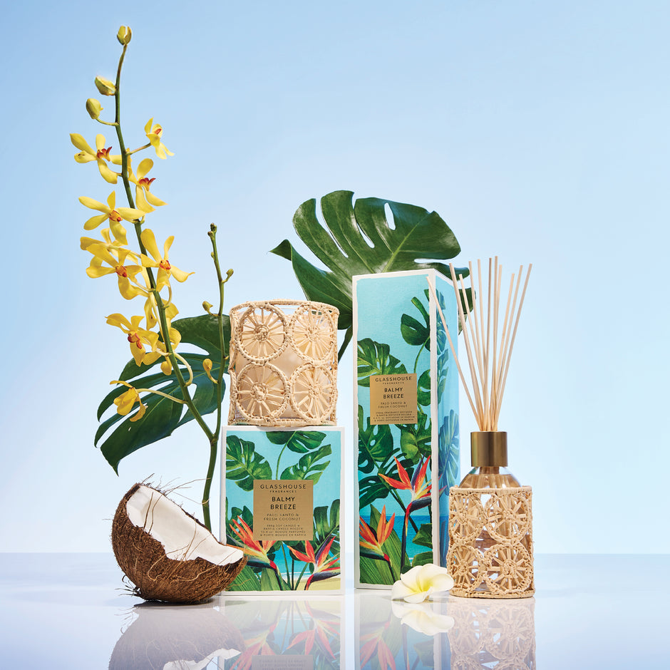 Glasshouse Fragrances Balmy Breeze Candle lifestyle