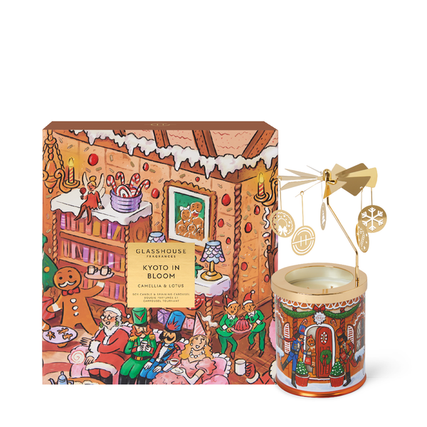 Kyoto in Bloom candle and spinning carousel gift set