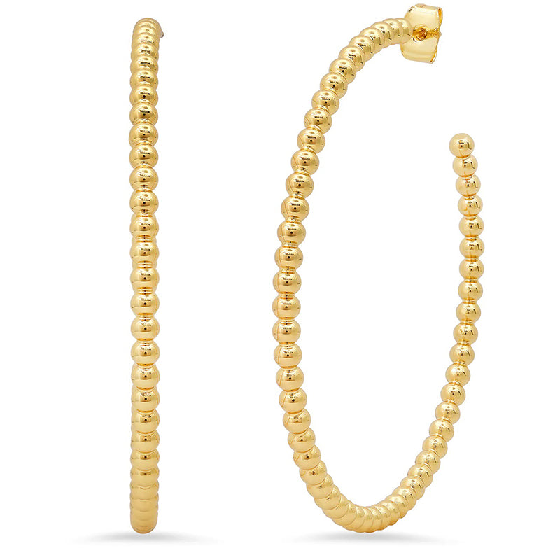 TAI RITTICHAI | Extra Large Gold Hoops with CZ Stations