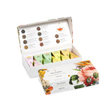Jubilee Petite Presentation Box of 10 pyramid teas, lid open and closed