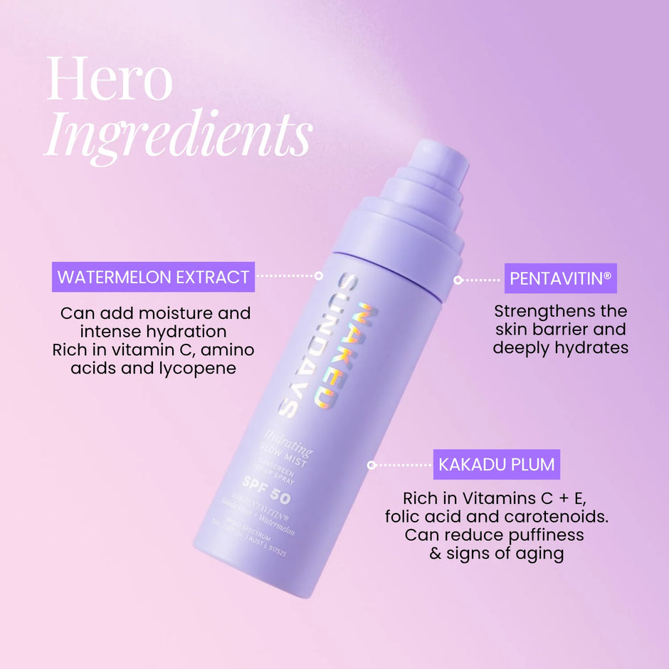NAKED SUNDAYS | Hydrating Glow Mist Top Up Spray SPF50