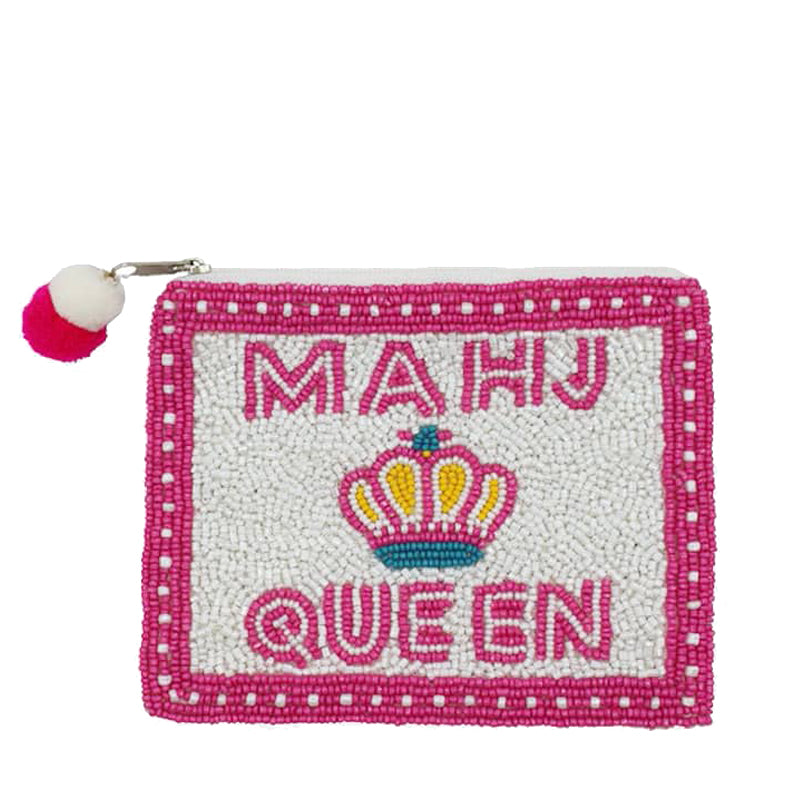Pouch with 'Mahu Queen' text and crown design on a white background