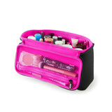 KUSSHI | Neoprene Train Case - Large — black/pink, 