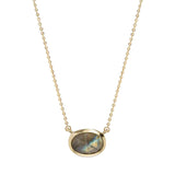 MELINDA MARIA She’s a Boss Pendant Necklace Gold Labradorite