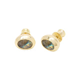 MELINDA MARIA She’s a Boss Studs 8mm Gold Labradorite