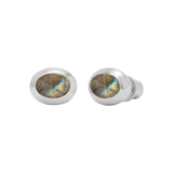 MELINDA MARIA She’s a Boss Studs 8mm Silver Labradorite