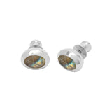 MELINDA MARIA She’s a Boss Studs 8mm Silver Labradorite