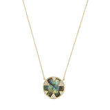 MELINDA MARIA Tessa Necklace 16mm Gold Labradorite