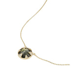 MELINDA MARIA Tessa Necklace 16mm Gold Labradorite