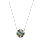 MELINDA MARIA Tessa Necklace 16mm Silver Labradorite