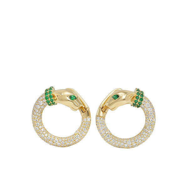 Melinda Maria Jaguar Pavé Illusion Hoops in Gold