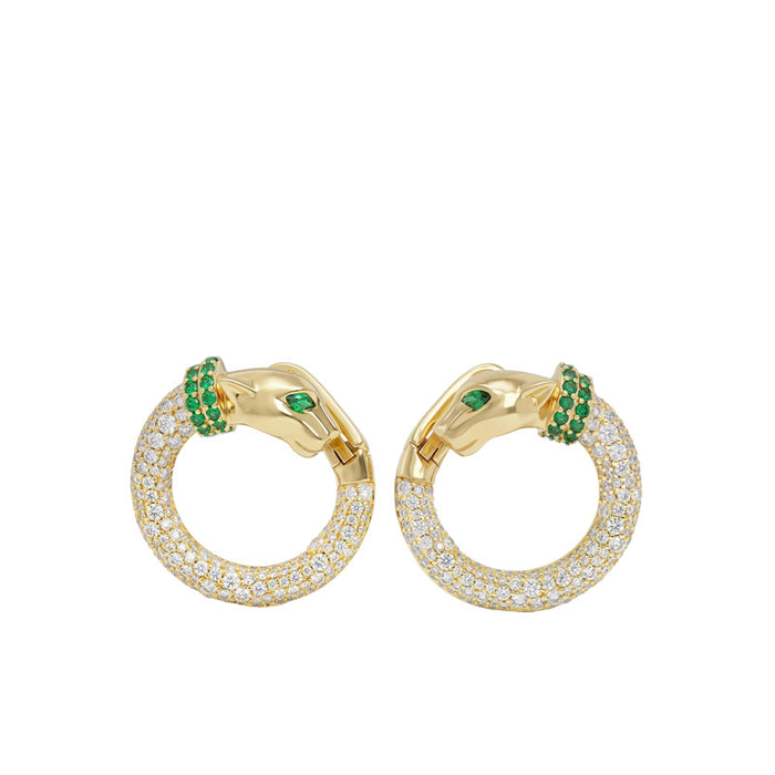 Melinda Maria Jaguar Pavé Illusion Hoops in Gold