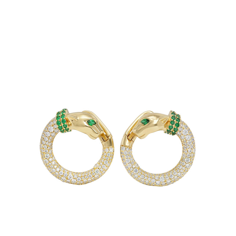 Melinda Maria Jaguar Pavé Illusion Hoops in Gold