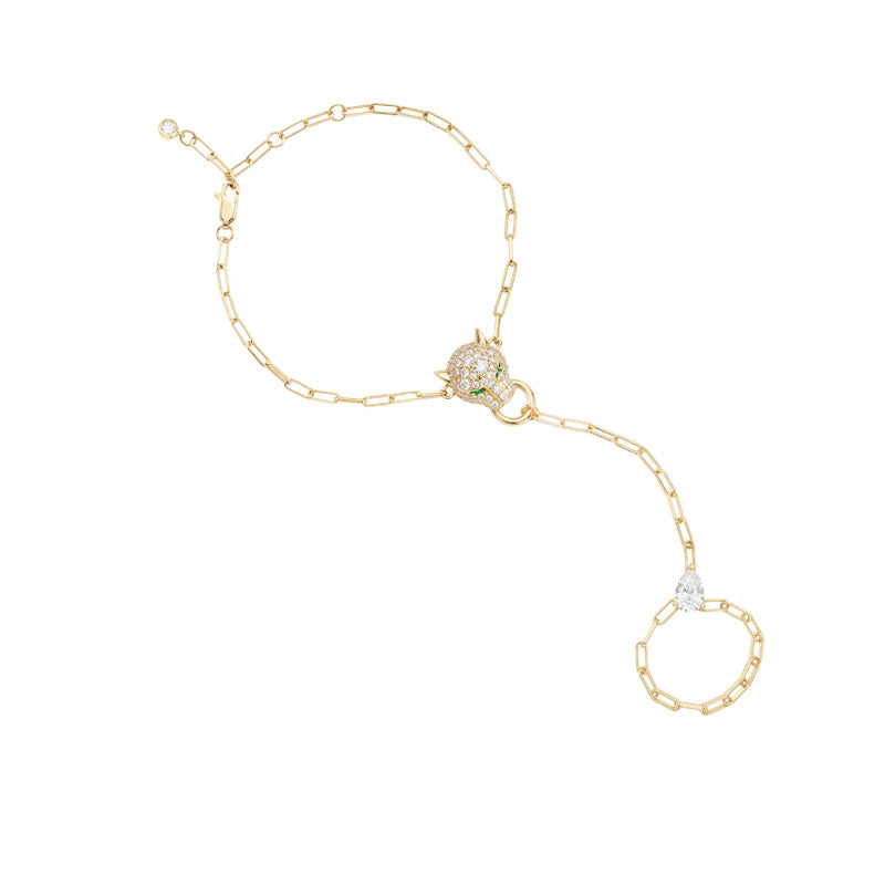 Melinda Maria Jaguar Hand Chain in Gold