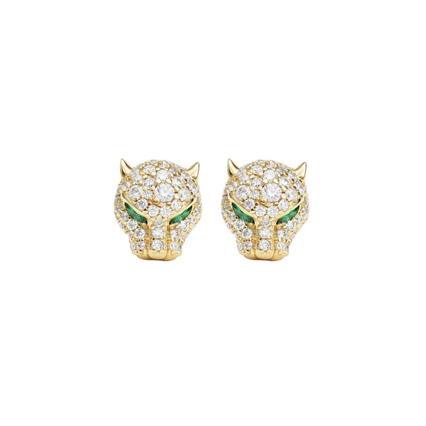 Melinda Maria Jaguar Pavé Studs in Gold