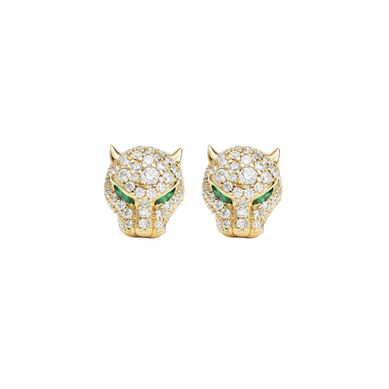 Melinda Maria Jaguar Pavé Studs in Gold