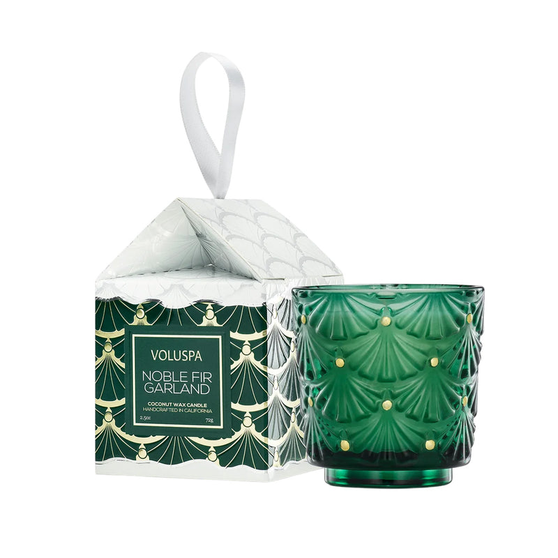 VOLUSPA | Noble Fir Garland Ornament Pedestal Candle