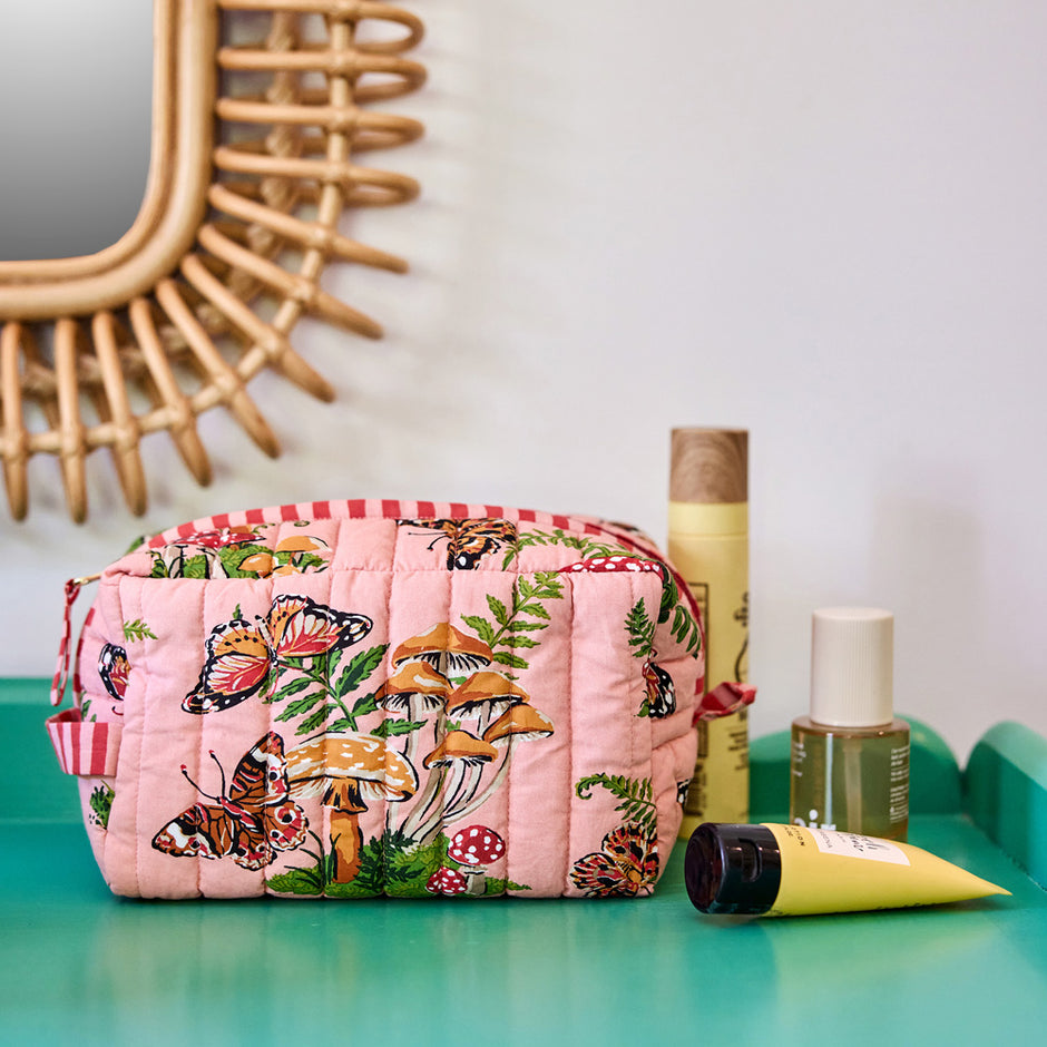 PRINTFRESH | Butterfly Forager Quilted Pouch in Rosewood