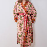 PRINTFRESH | Butterfly Forager Eco Satin Robe in Rosewood