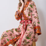 PRINTFRESH | Butterfly Forager Eco Satin Robe in Rosewood