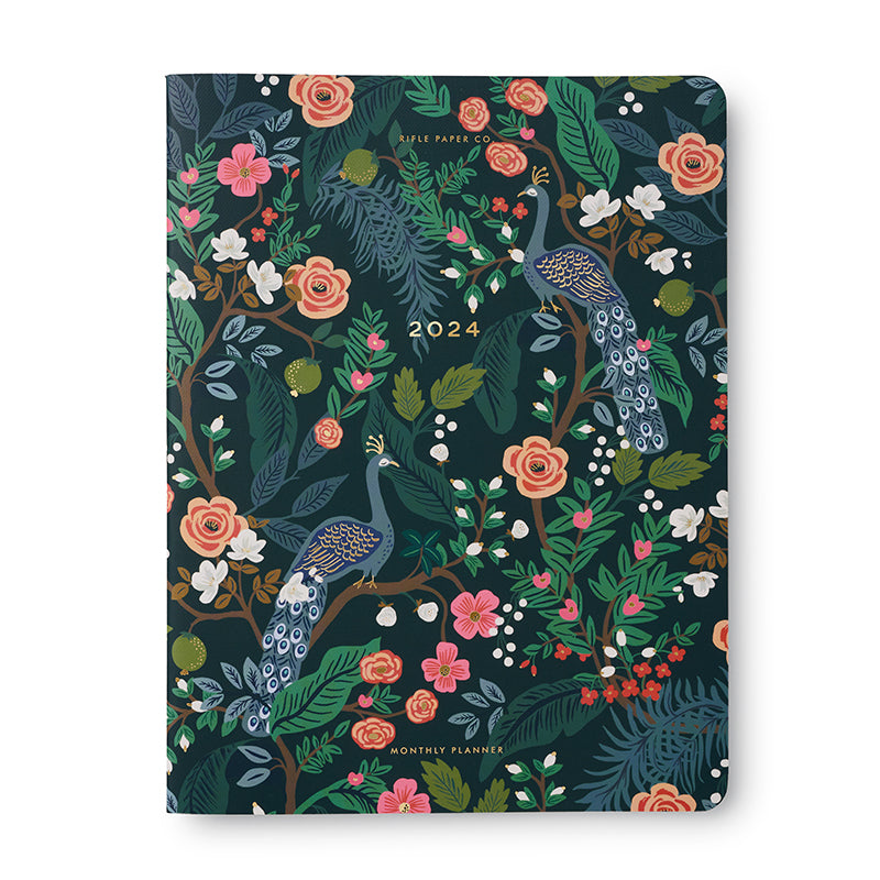 rifle-paper-co-2024-12-monthly-planner-peacock-front-cover