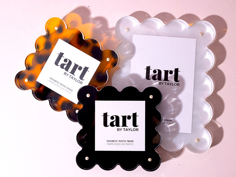 Scalloped Tart by Taylor magnetic picture frames for displaying photos in a dorm room