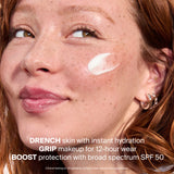 Supergoop! Dewscreen Hydrating Primer SPF 50 application