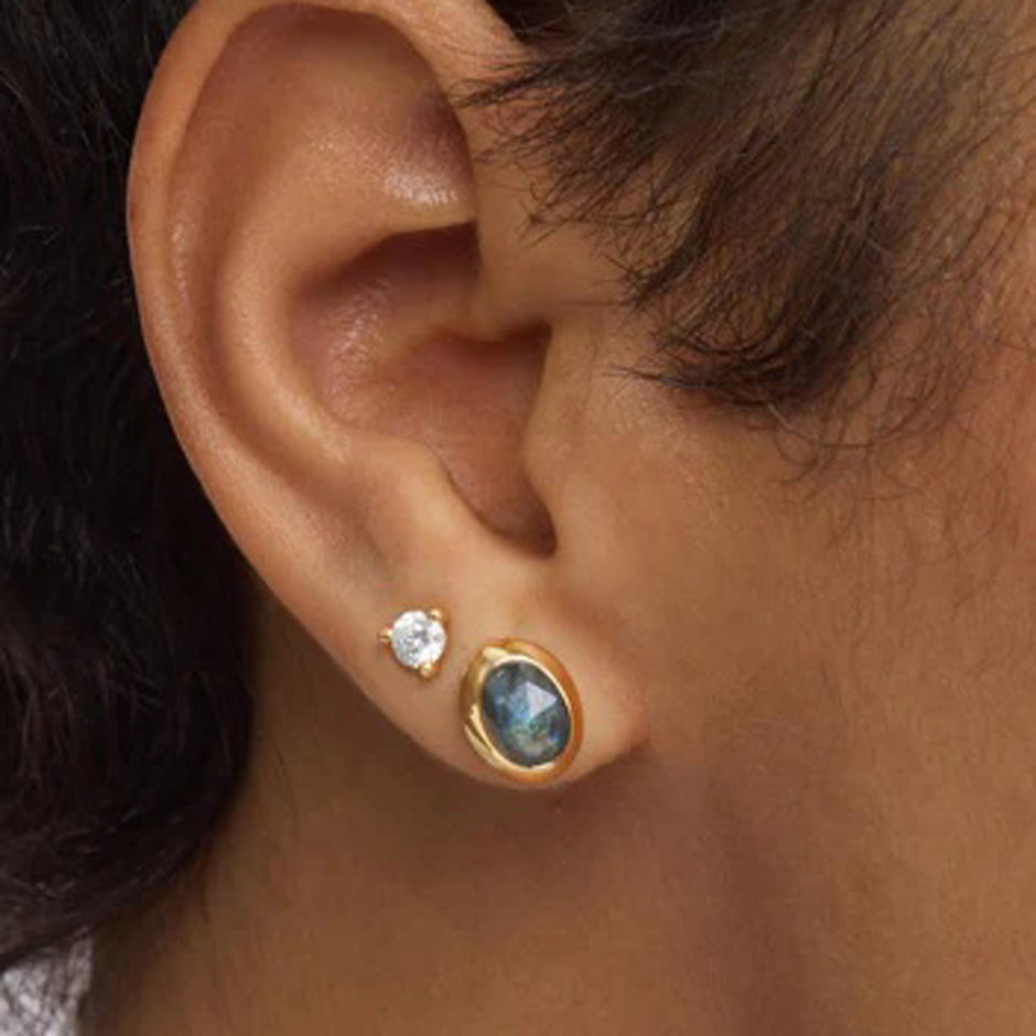 MELINDA MARIA She’s a Boss Studs 8mm Labradorite