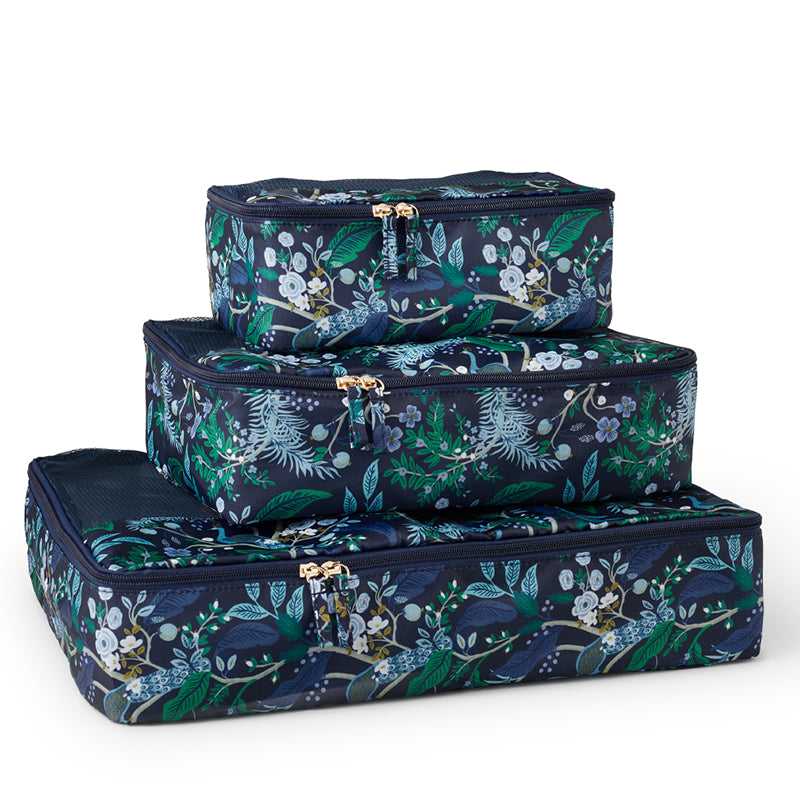rifle-paper-peacock-packing-cube-set