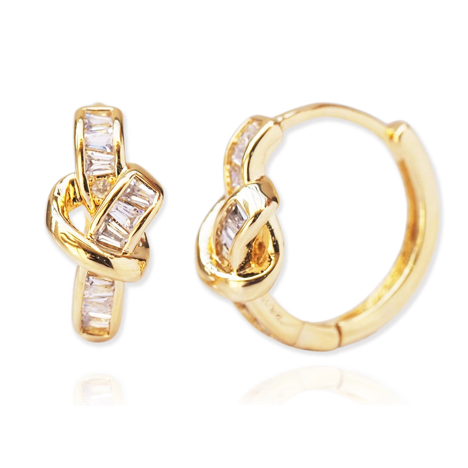 TAI RITTICHAI | Love Knot Baguette Art Deco Huggie