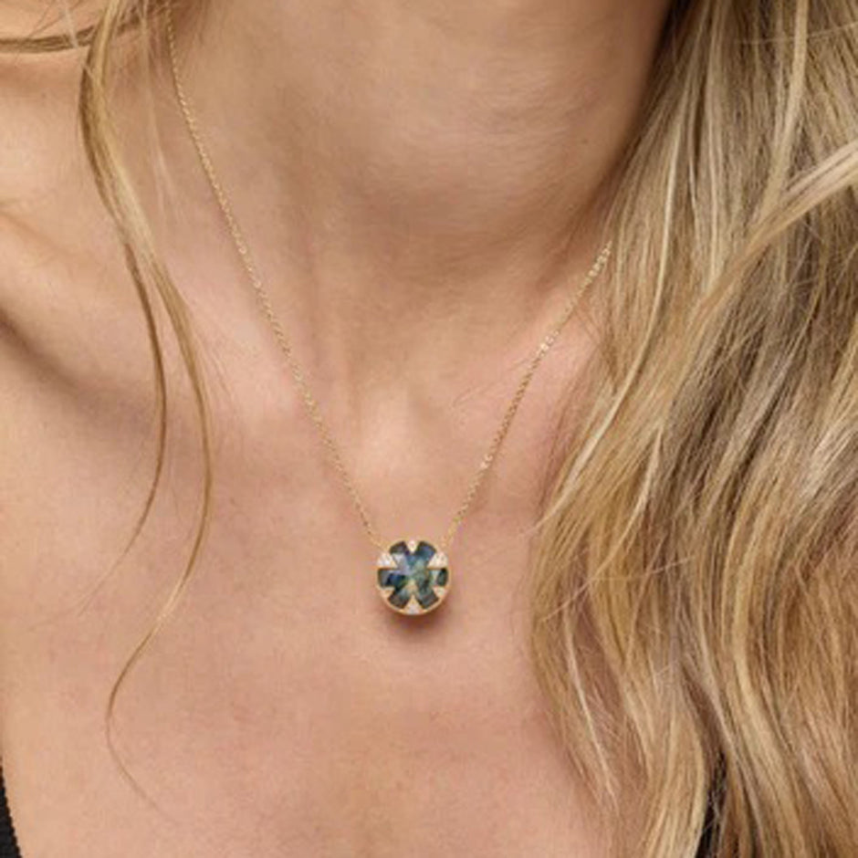 MELINDA MARIA Tessa Necklace 16mm Labradorite