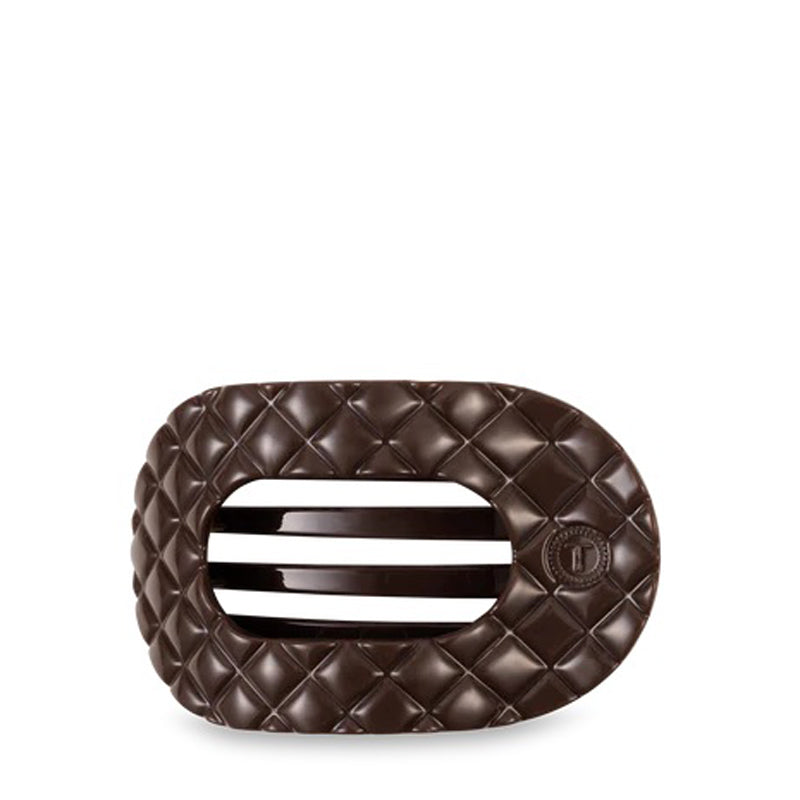 TELETIES-Truly-Taupe-Quilted-Large-Flat-Round-Hair-Clip