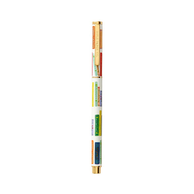 Rifle Paper Co. Book Club Pen with colorful band design on white background