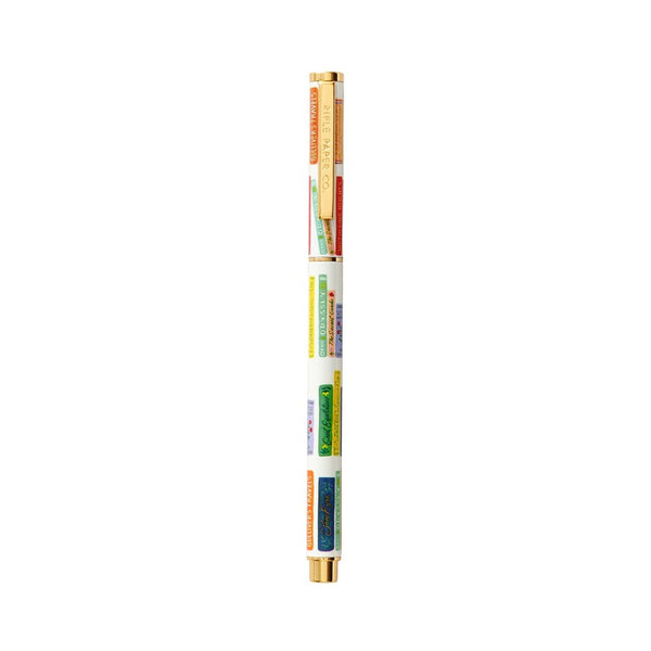 Rifle Paper Co. Book Club Pen with colorful band design on white background