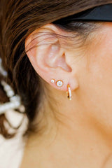 LINNY CO | Huggie Earrings - Scarlett Hoop Gold 12mm CZ
