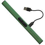 Green rechargeable electric lighter by Sweet Water Decor with USB charging cable