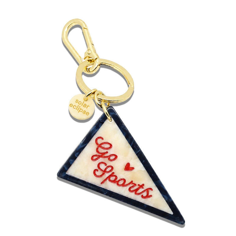 SOLAR ECLIPSE | Hand-painted Go Sports Pendant Flag Bag Charm + Keychain