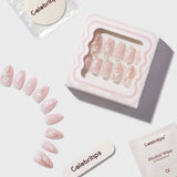 Set of Celebritips false nails with packaging and alcohol wipes on a white background