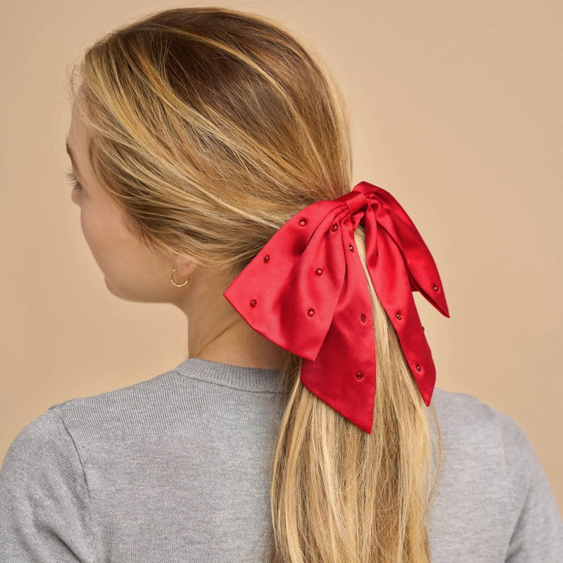 KITSCH | Satin & Rhinestone Bow Scrunchie