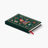 Rifle Paper Co. Beary Christmas embroidered journal with green cover and red ribbon bookmark