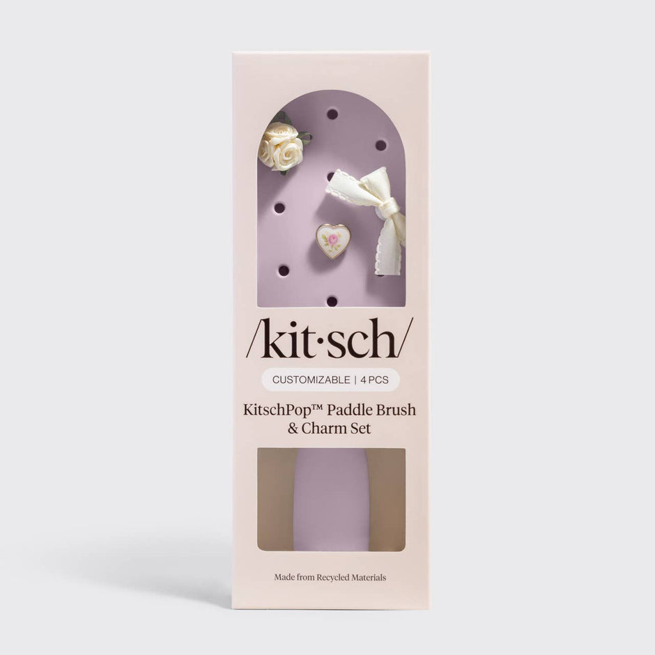 KITSCH | KitschPop™️ Paddle Brush & Charm Set - Soft Violet