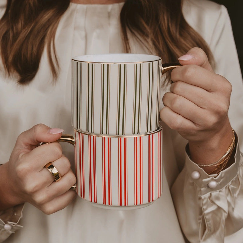 SWEET-WATER-DECOR-Stripe-Coffee-Mug-Green-red