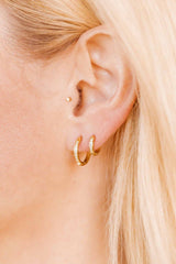 LINNY CO | Huggie Earrings - Scarlett Hoop Gold 12mm CZ