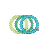 TELETIES Cabana Cutie Large Hair Ties in lime green, turquoise, and striped patterns