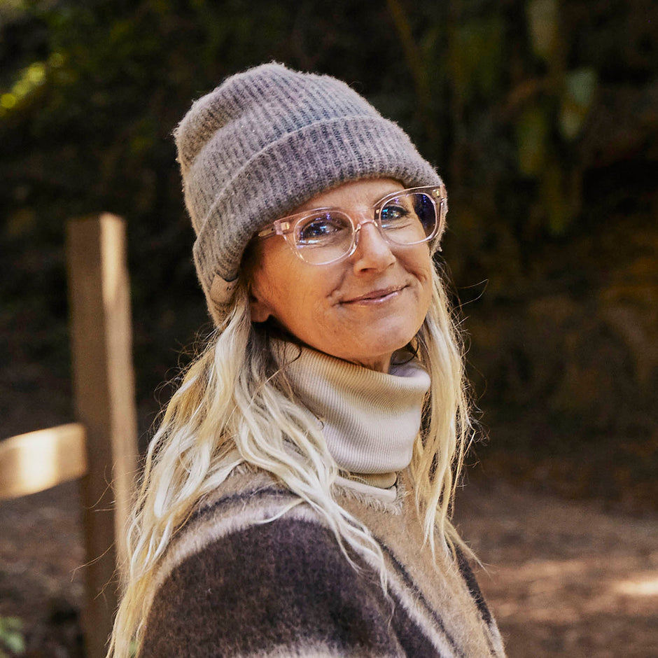 Caddis Bixby Reading Glasses Polished Clear Pink lifestyle