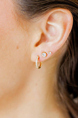 LINNY CO | Huggie Earrings - Scarlett Hoop Gold 12mm CZ
